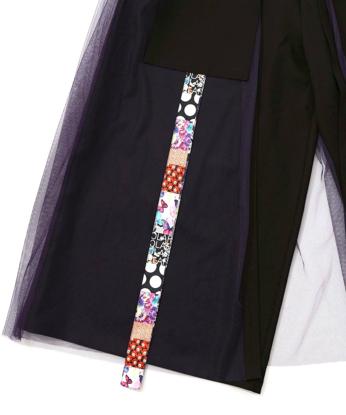 チュールとラインテープのカーゴスカート-17