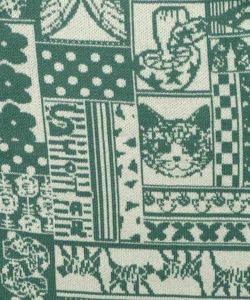 ネコと蝶と植物のエスニック風ニットパンツ-9