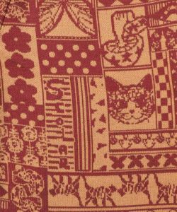 ネコと蝶と植物のエスニック風ニットパンツ-11