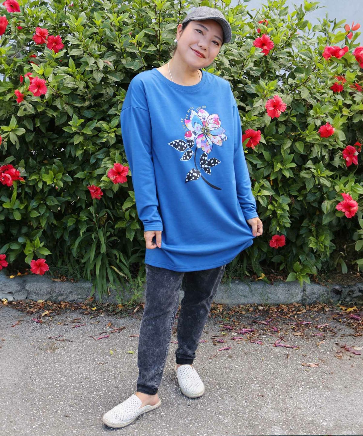 仲宗根泉(HY)コラボ アート柄花柄チュニック-2