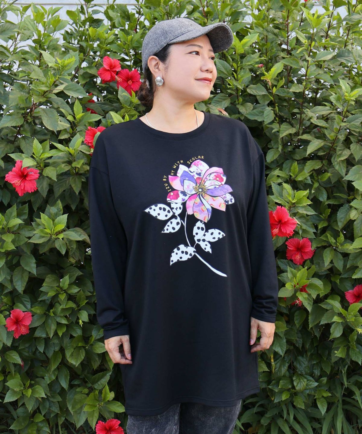 仲宗根泉(HY)コラボ アート柄花柄チュニック-3