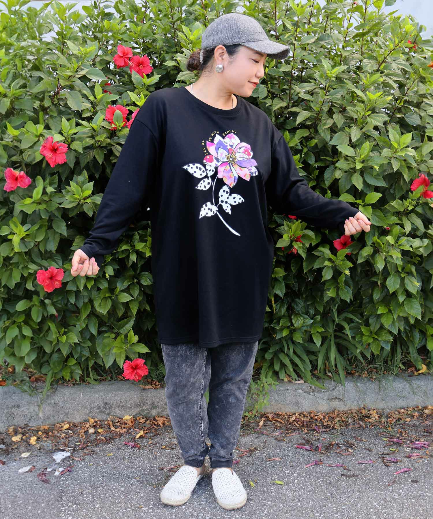 仲宗根泉(HY)コラボ アート柄花柄チュニック-4