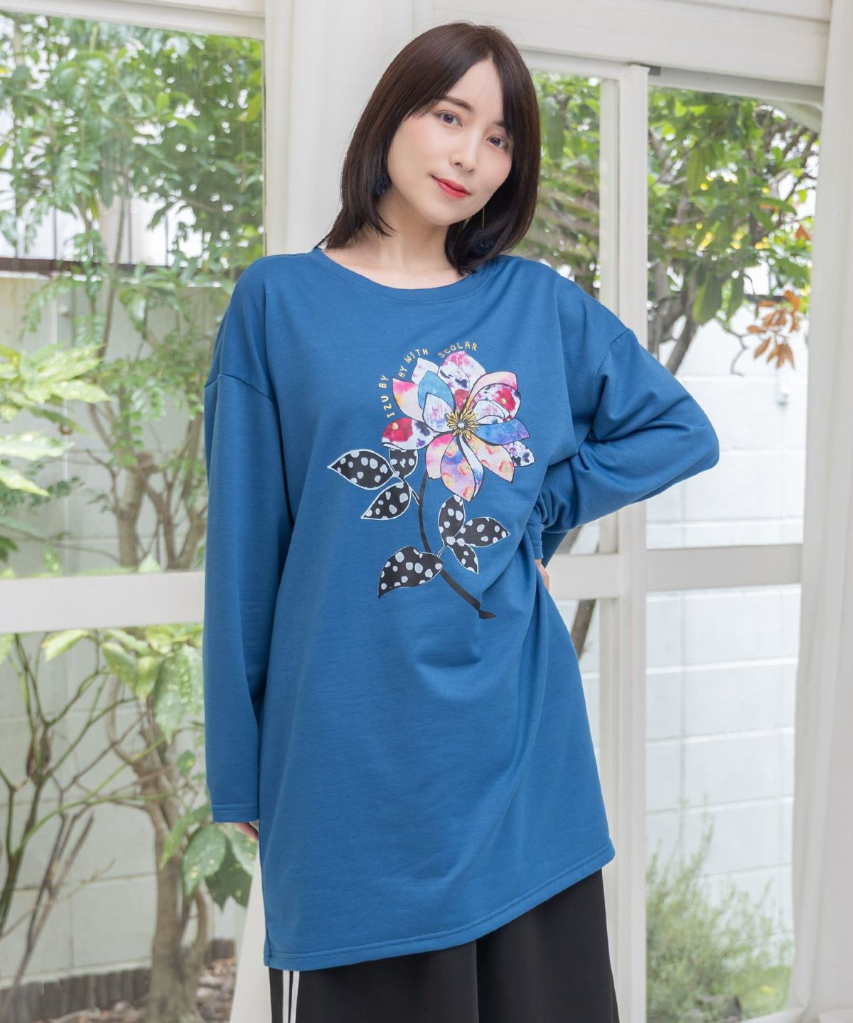 仲宗根泉(HY)コラボ アート柄花柄チュニック-6