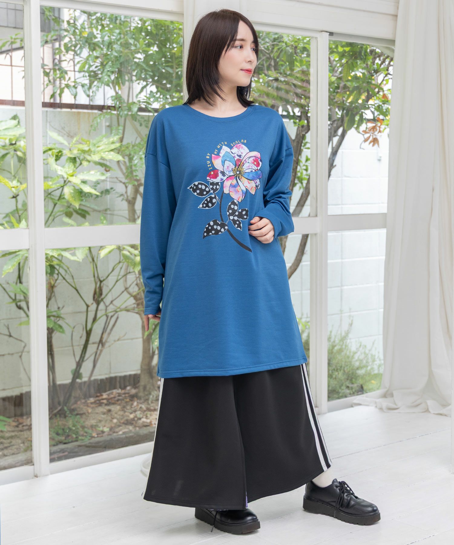 仲宗根泉(HY)コラボ アート柄花柄チュニック-7