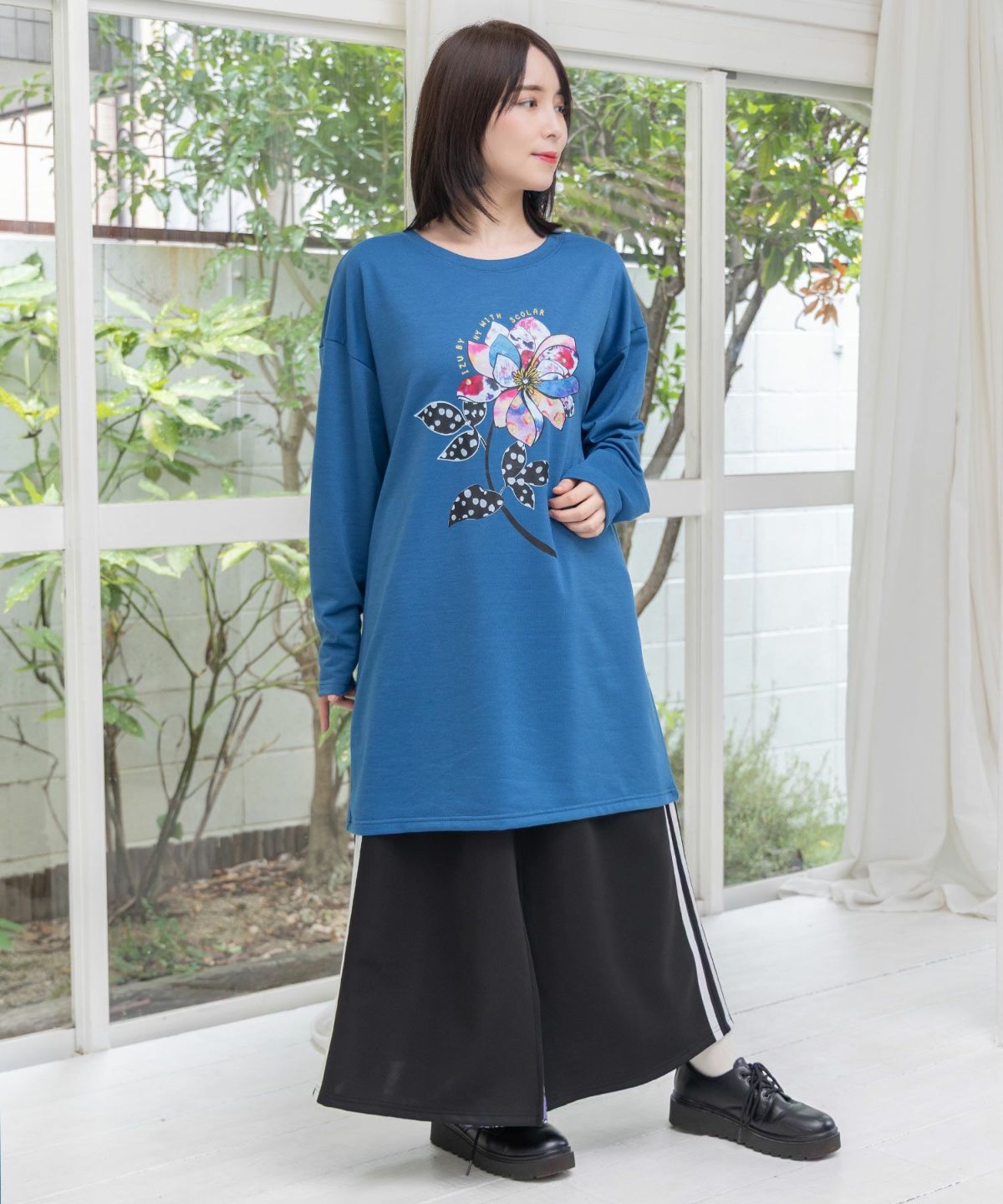 仲宗根泉(HY)コラボ アート柄花柄チュニック-7