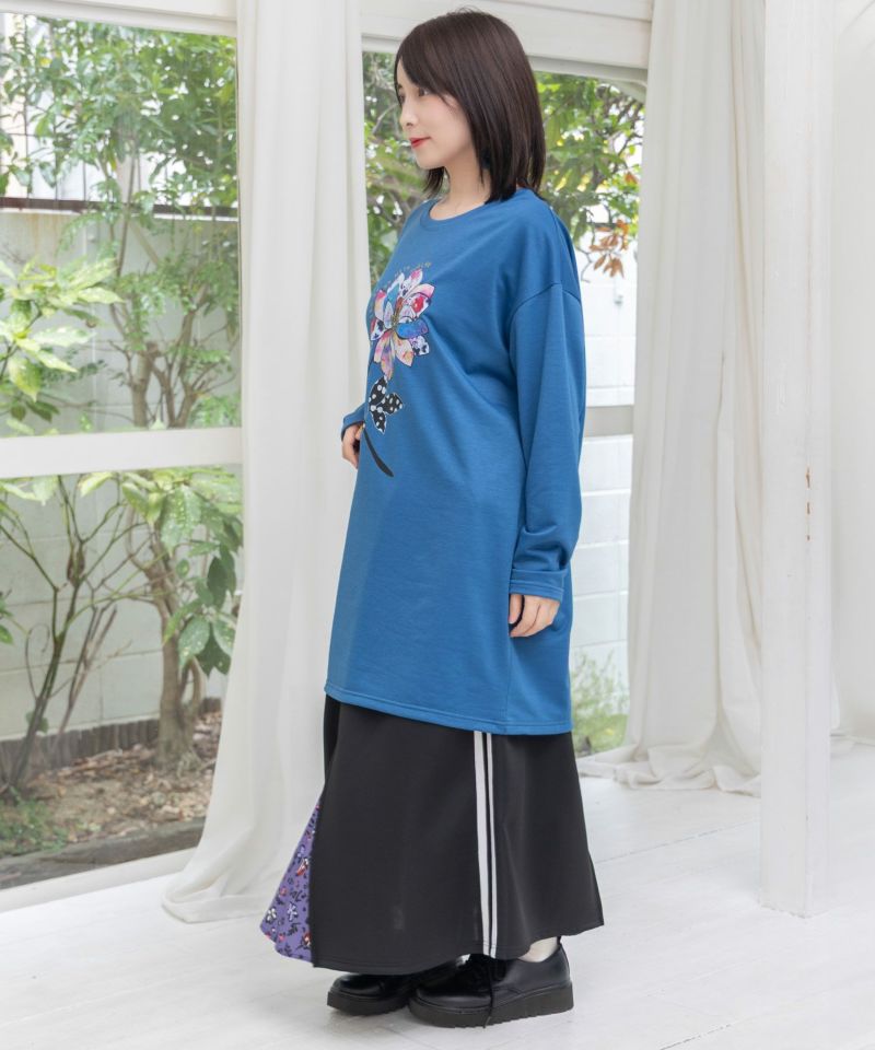 仲宗根泉(HY)コラボ アート柄花柄チュニック-8