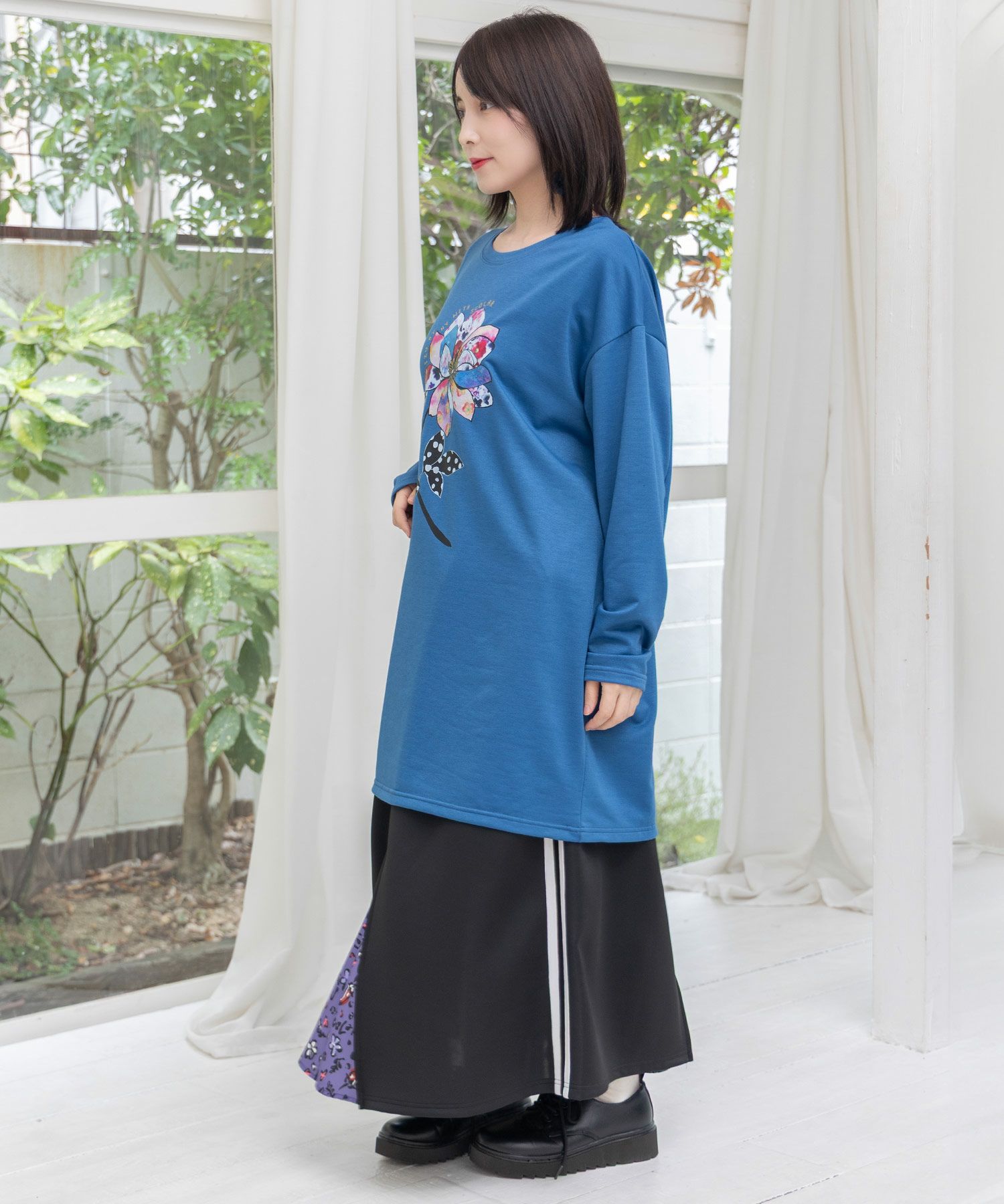 仲宗根泉(HY)コラボ アート柄花柄チュニック-8