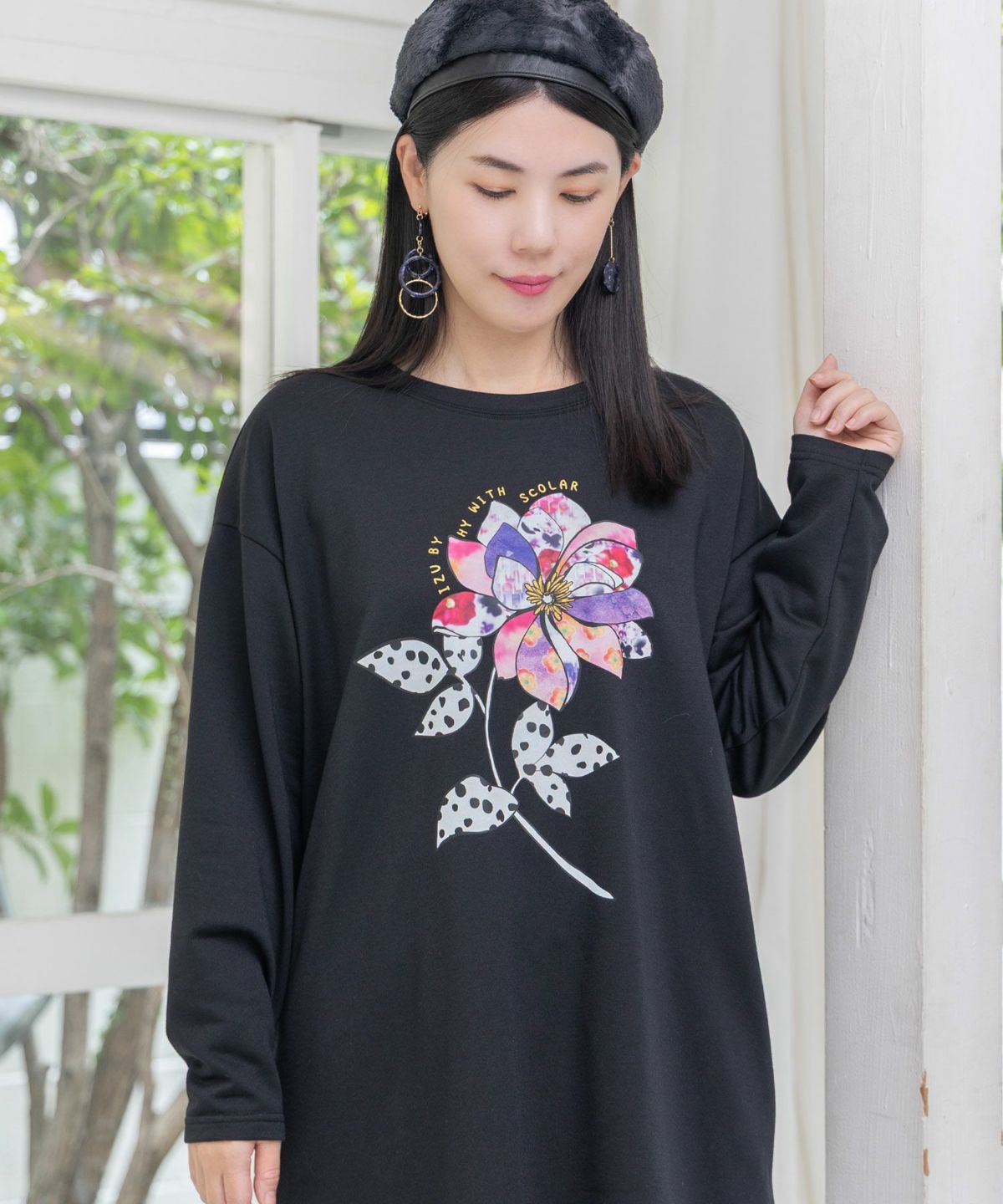 仲宗根泉(HY)コラボ アート柄花柄チュニック-13