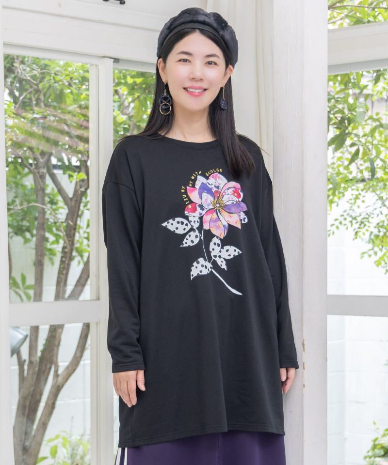 仲宗根泉(HY)コラボ アート柄花柄チュニック-14