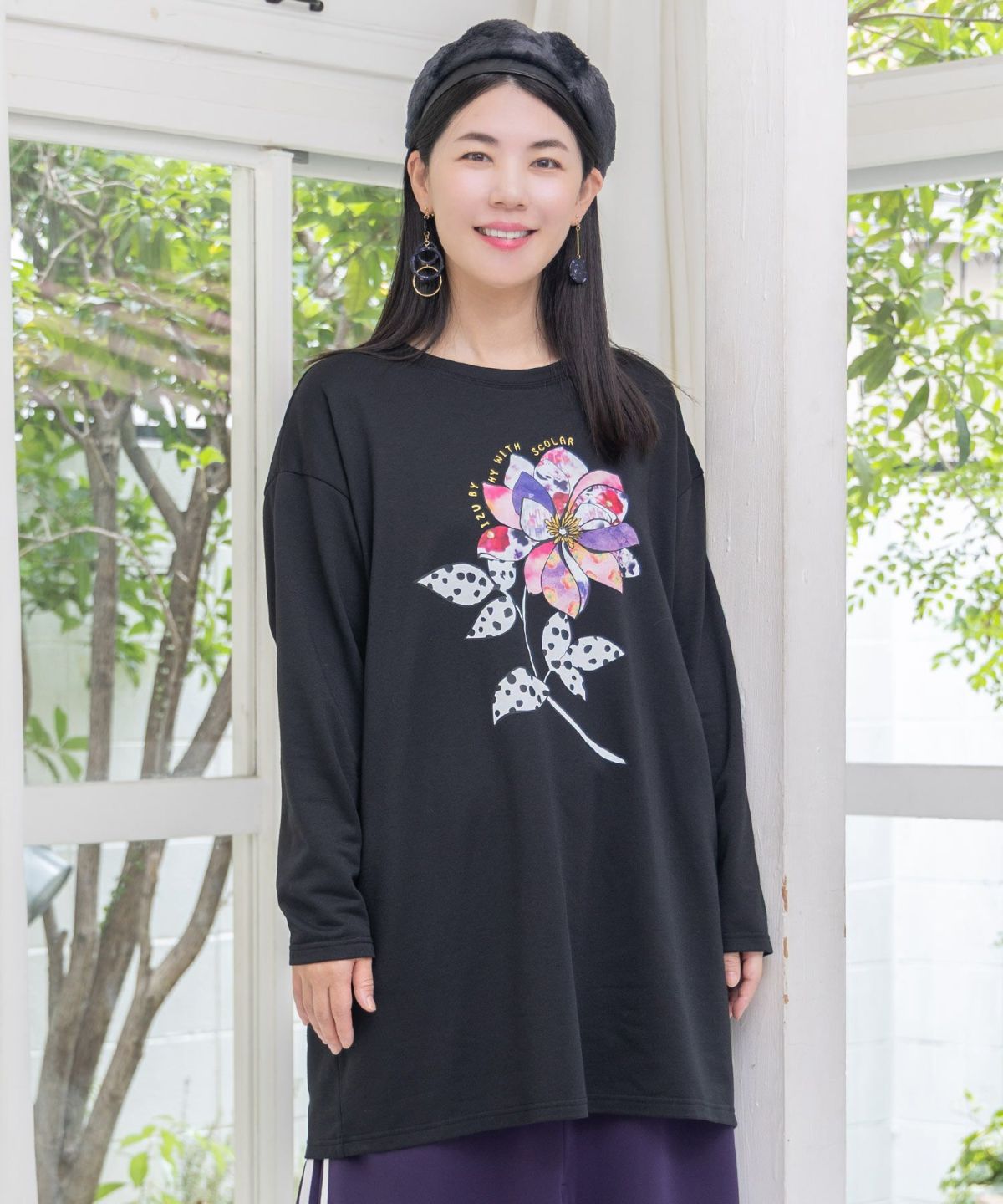 仲宗根泉(HY)コラボ アート柄花柄チュニック-14