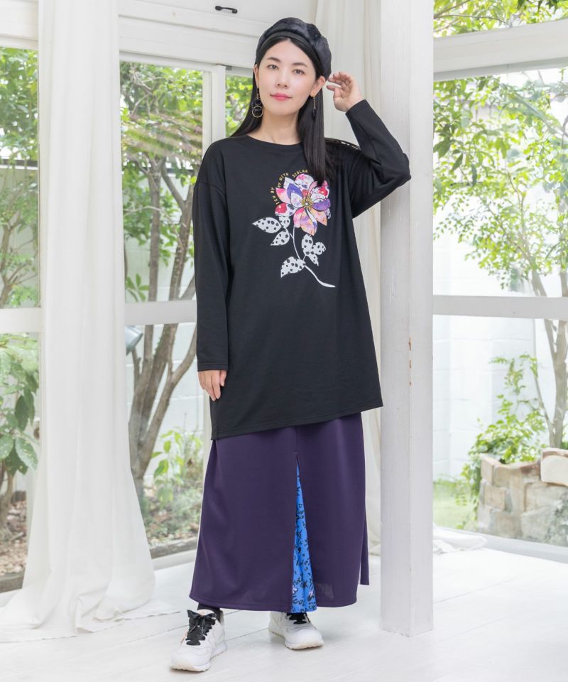 仲宗根泉(HY)コラボ アート柄花柄チュニック-15