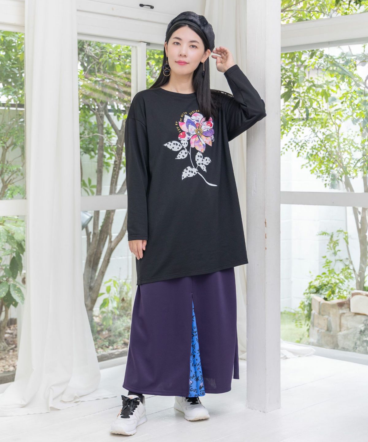 仲宗根泉(HY)コラボ アート柄花柄チュニック-15