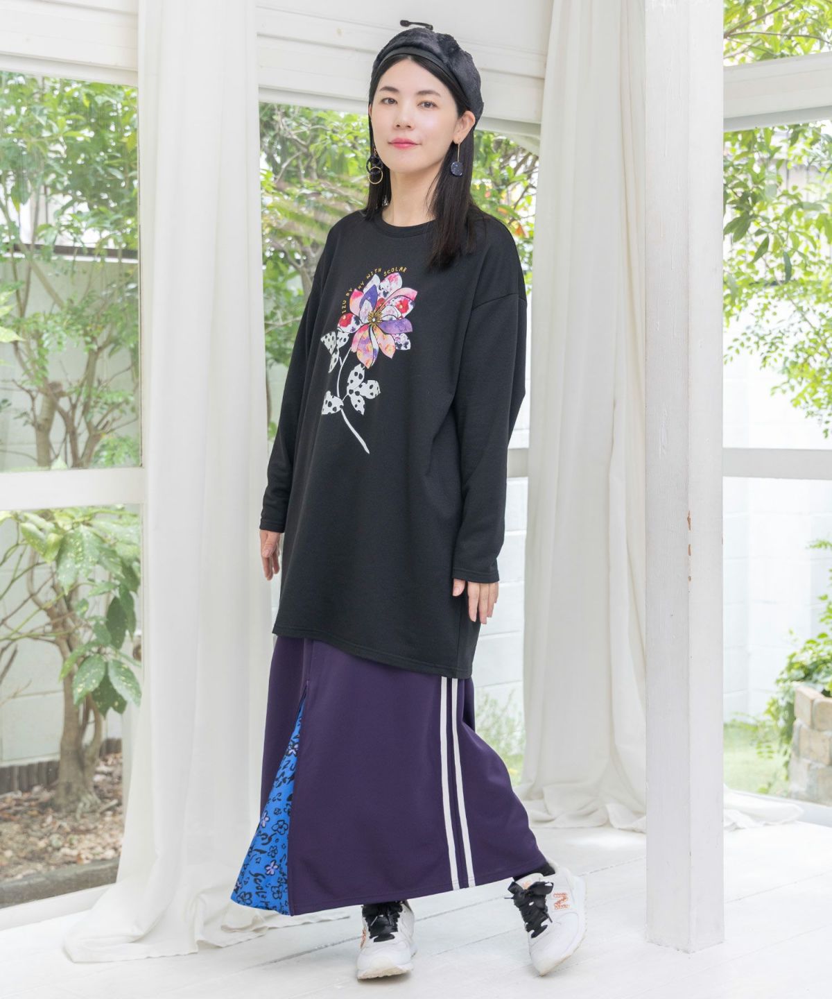 仲宗根泉(HY)コラボ アート柄花柄チュニック-16