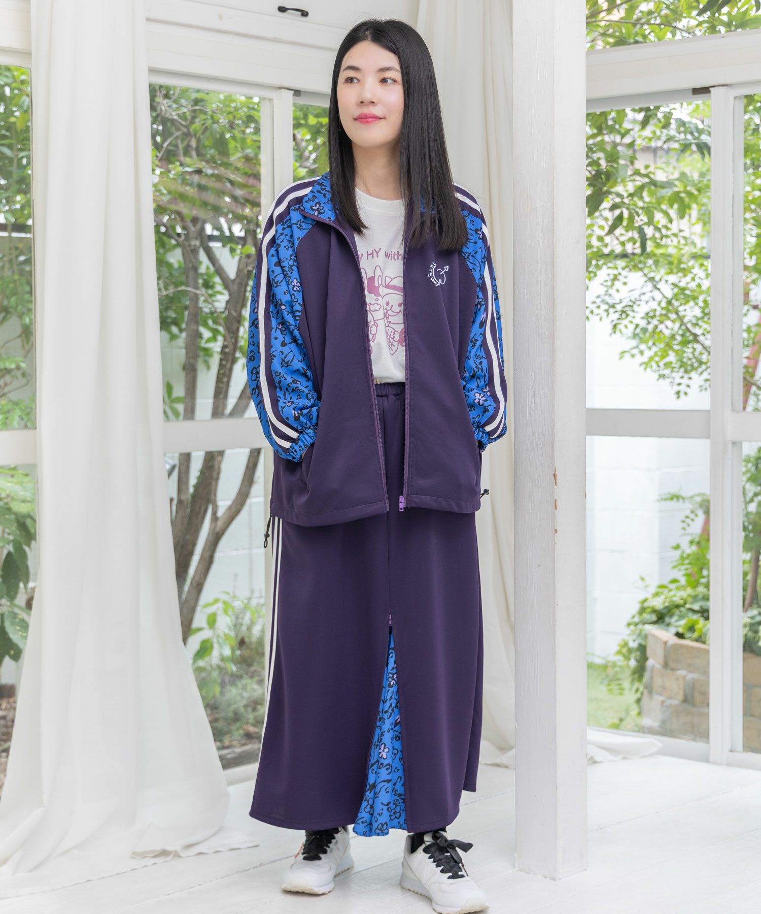 仲宗根泉(HY)コラボ 柄切替ジャージスカート-5