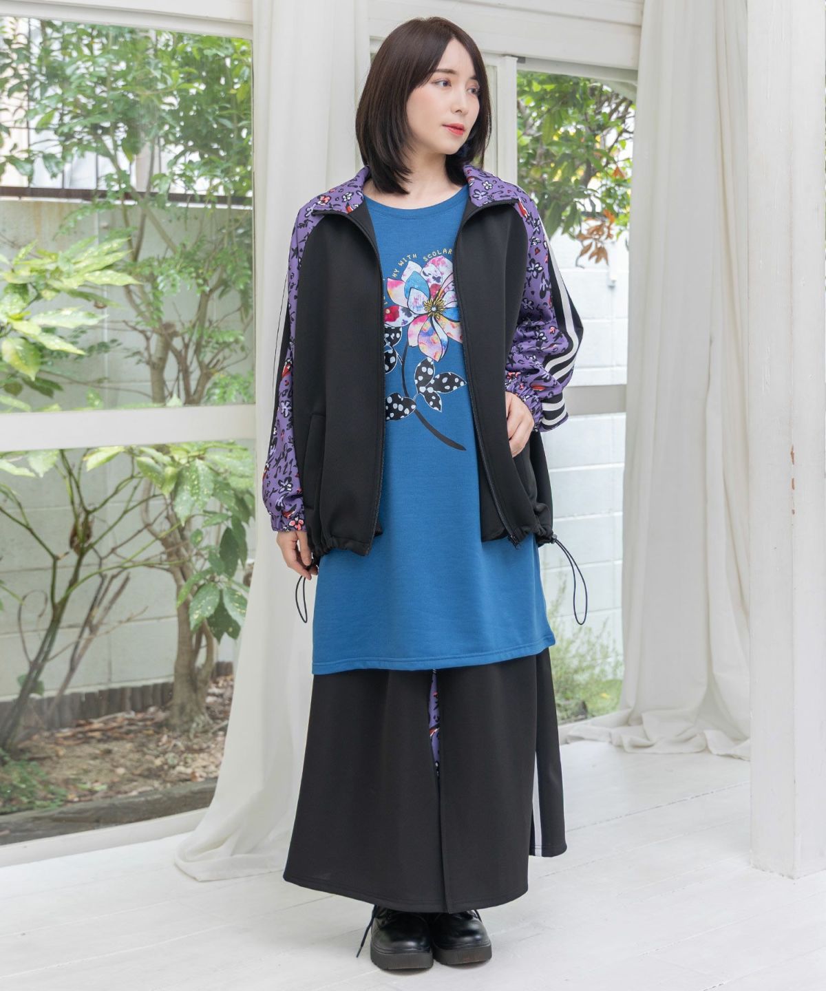 仲宗根泉(HY)コラボ 柄切替ジャージスカート-13