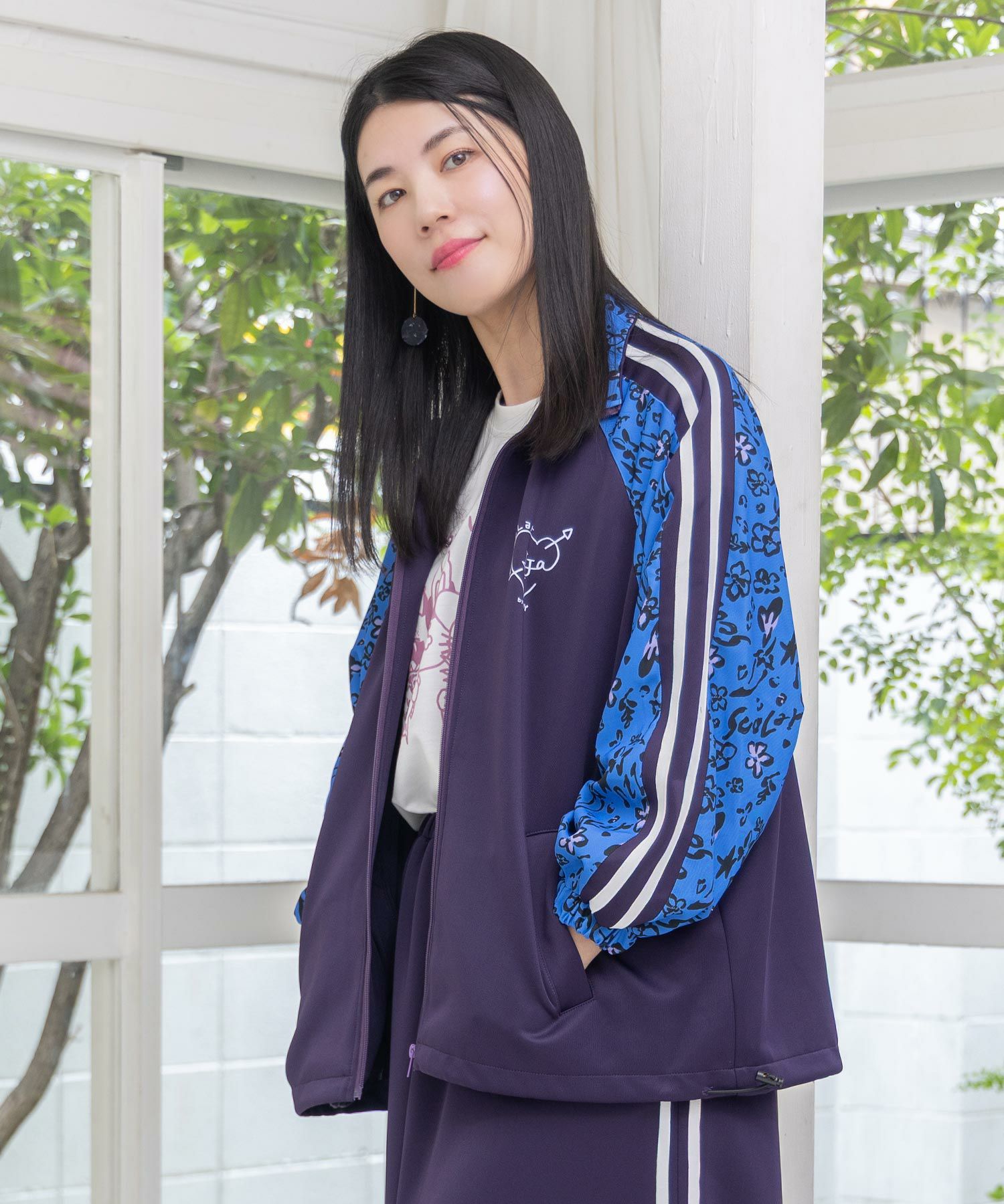 仲宗根泉(HY)コラボ 柄切替ジャージトップス-13