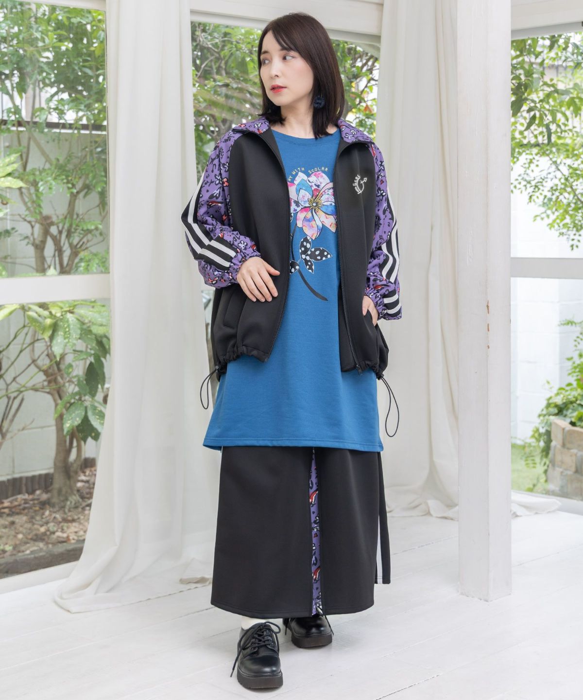 仲宗根泉(HY)コラボ 柄切替ジャージトップス-19