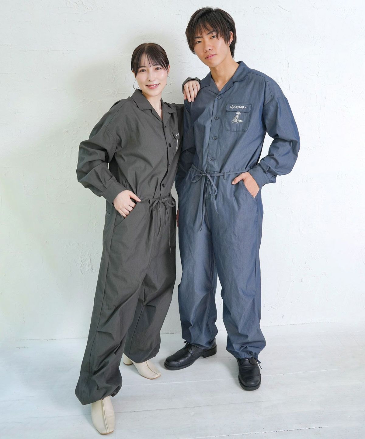 Parityキャラ宇宙刺繍 洗い加工ジャンプスーツ-1