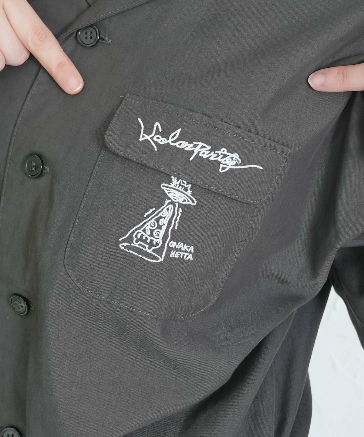 Parityキャラ宇宙刺繍 洗い加工ジャンプスーツ-6