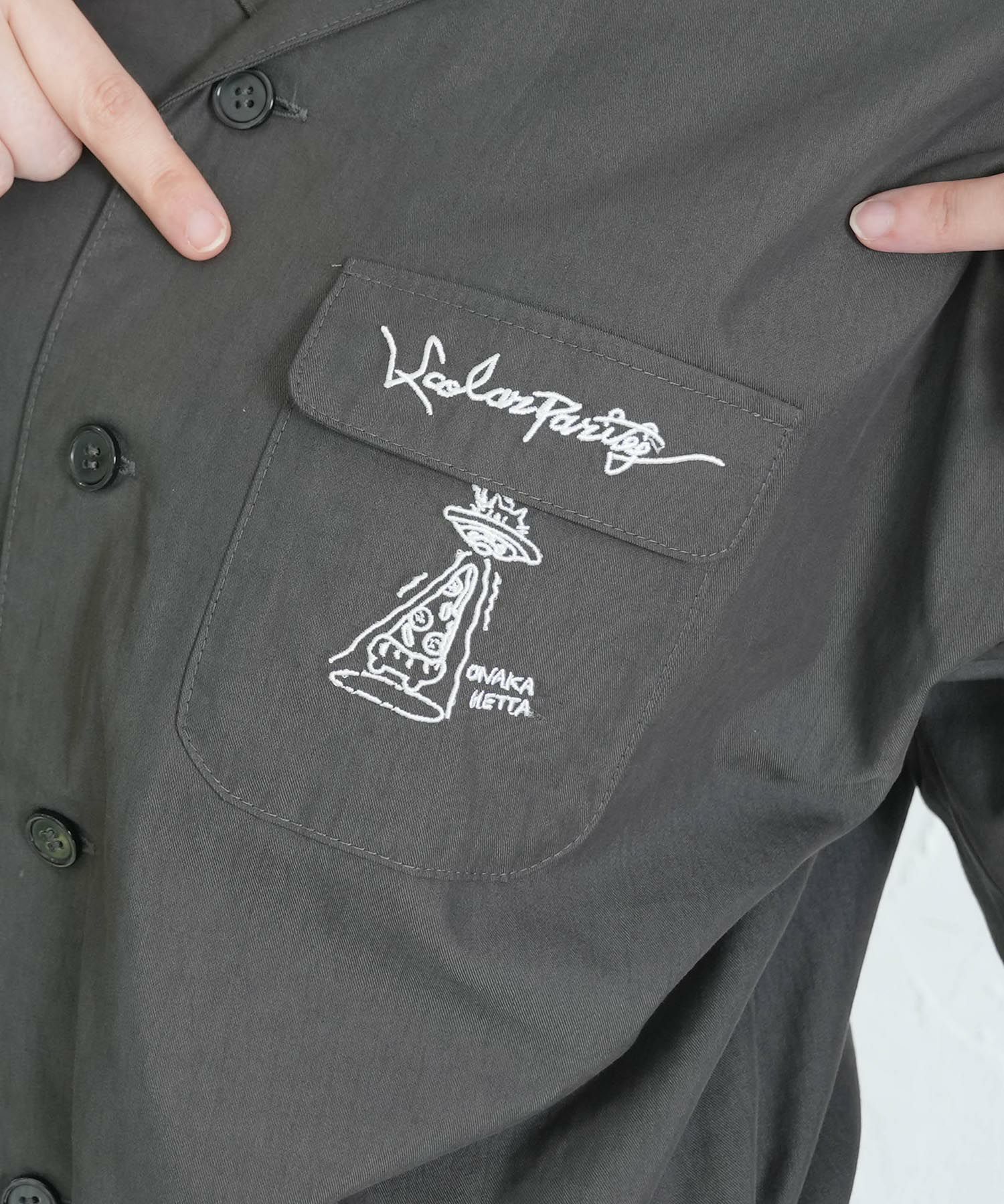 Parityキャラ宇宙刺繍 洗い加工ジャンプスーツ-6