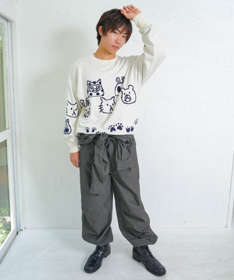 Parityキャラ宇宙刺繍 洗い加工ジャンプスーツ-12