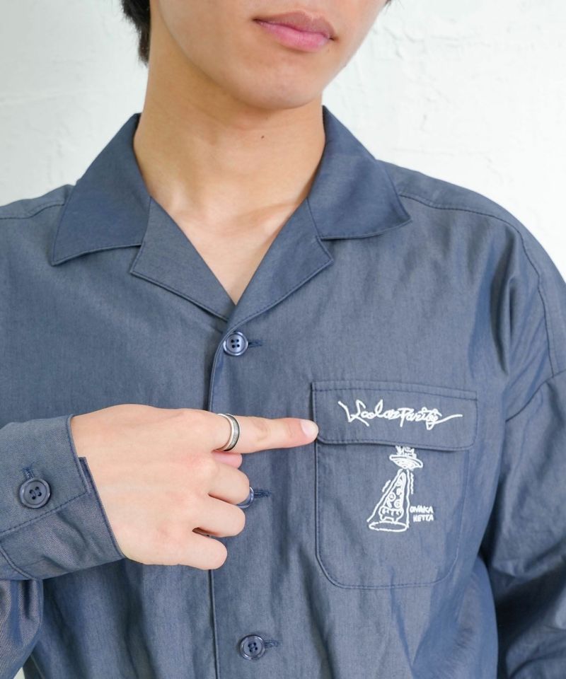 Parityキャラ宇宙刺繍 洗い加工ジャンプスーツ-16