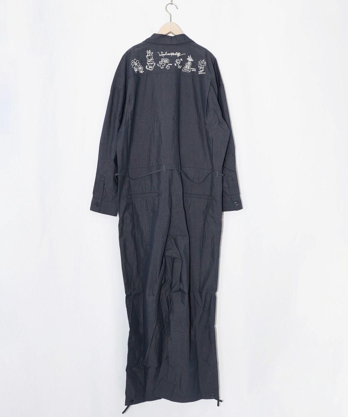 Parityキャラ宇宙刺繍 洗い加工ジャンプスーツ-28