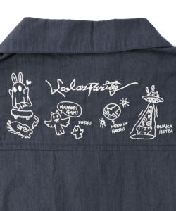 Parityキャラ宇宙刺繍 洗い加工ジャンプスーツ-29