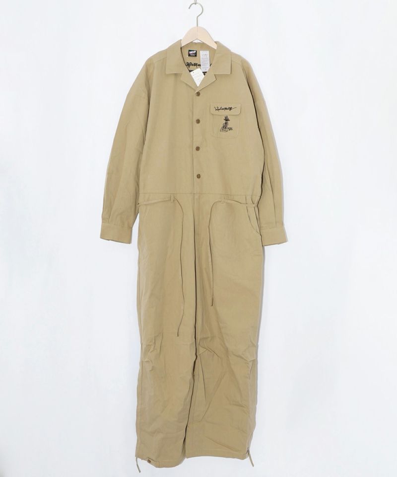 Parityキャラ宇宙刺繍 洗い加工ジャンプスーツ-30