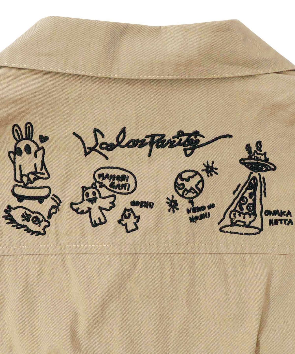 Parityキャラ宇宙刺繍 洗い加工ジャンプスーツ-32