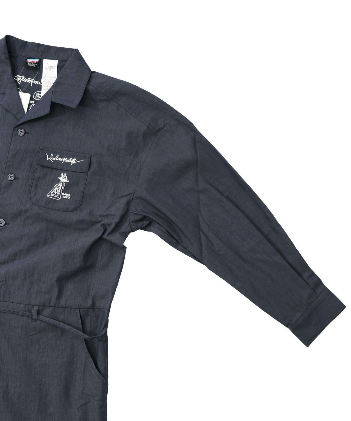 Parityキャラ宇宙刺繍 洗い加工ジャンプスーツ-34