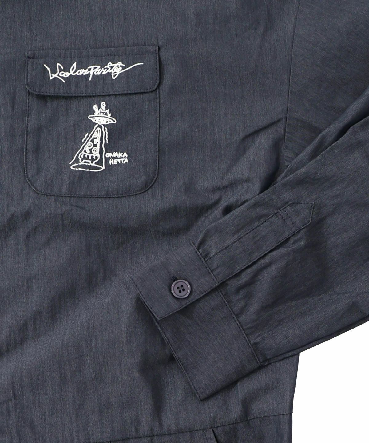 Parityキャラ宇宙刺繍 洗い加工ジャンプスーツ-35