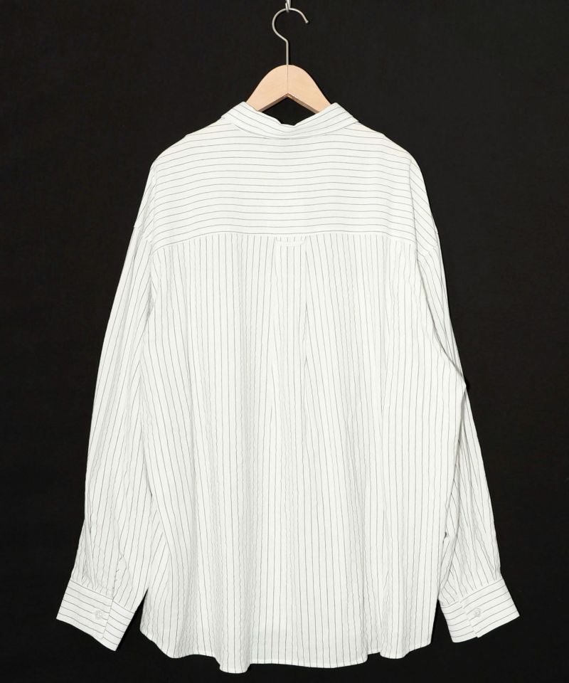 ひょっこりParity刺繍のストライプシャツ-14