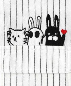 ひょっこりParity刺繍のストライプシャツ-15