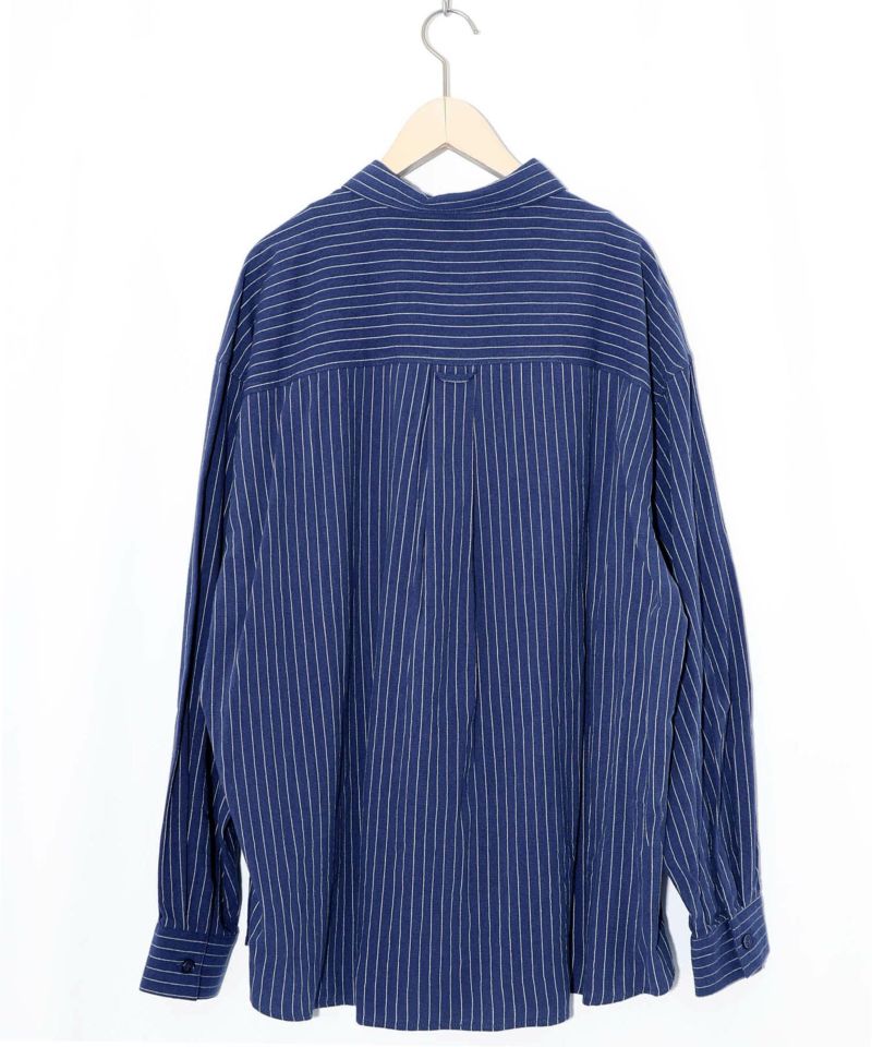 ひょっこりParity刺繍のストライプシャツ-17