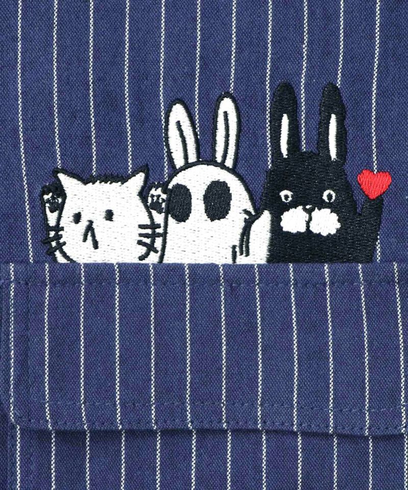 ひょっこりParity刺繍のストライプシャツ-18