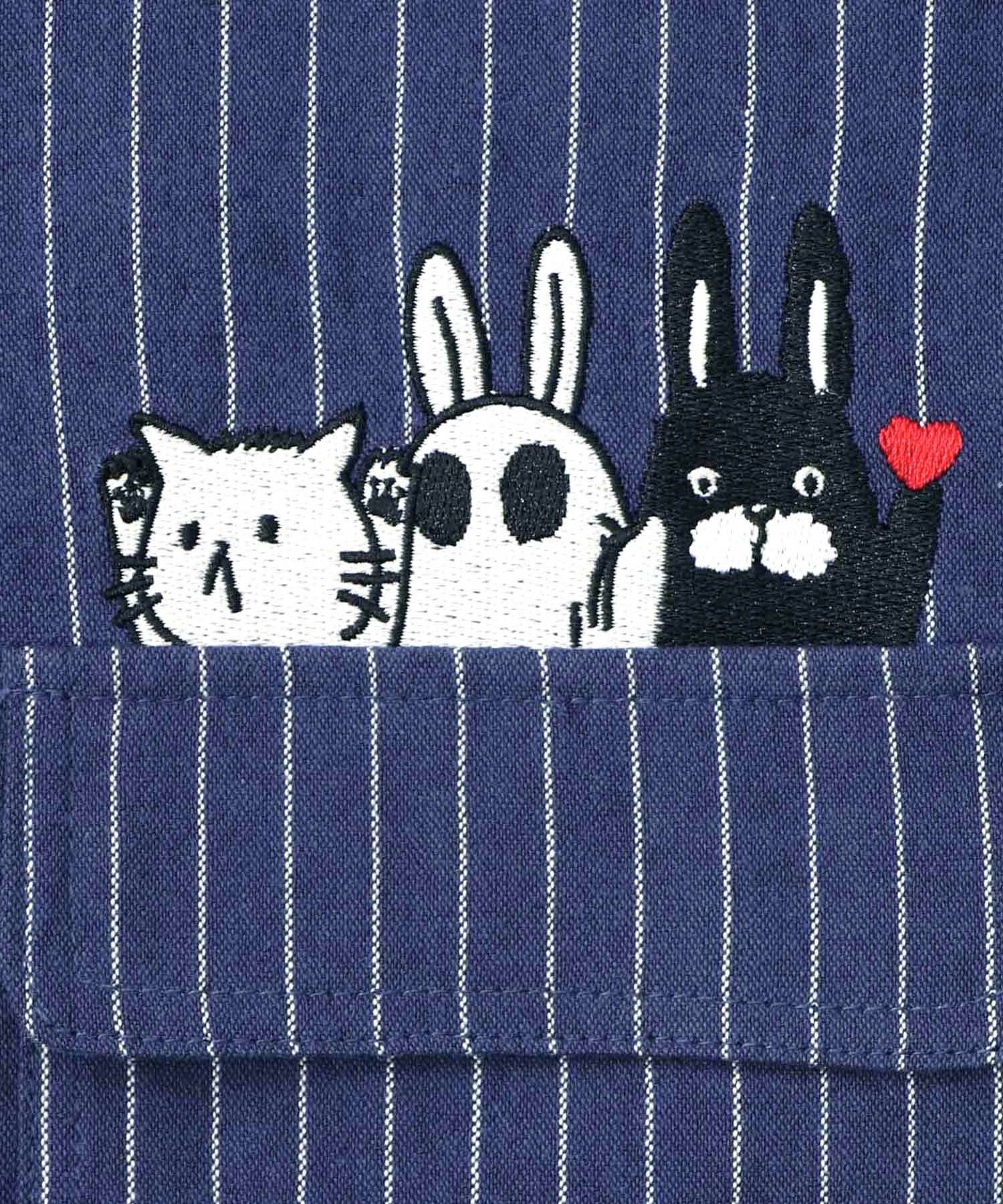 ひょっこりParity刺繍のストライプシャツ-18
