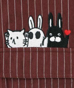 ひょっこりParity刺繍のストライプシャツ-21