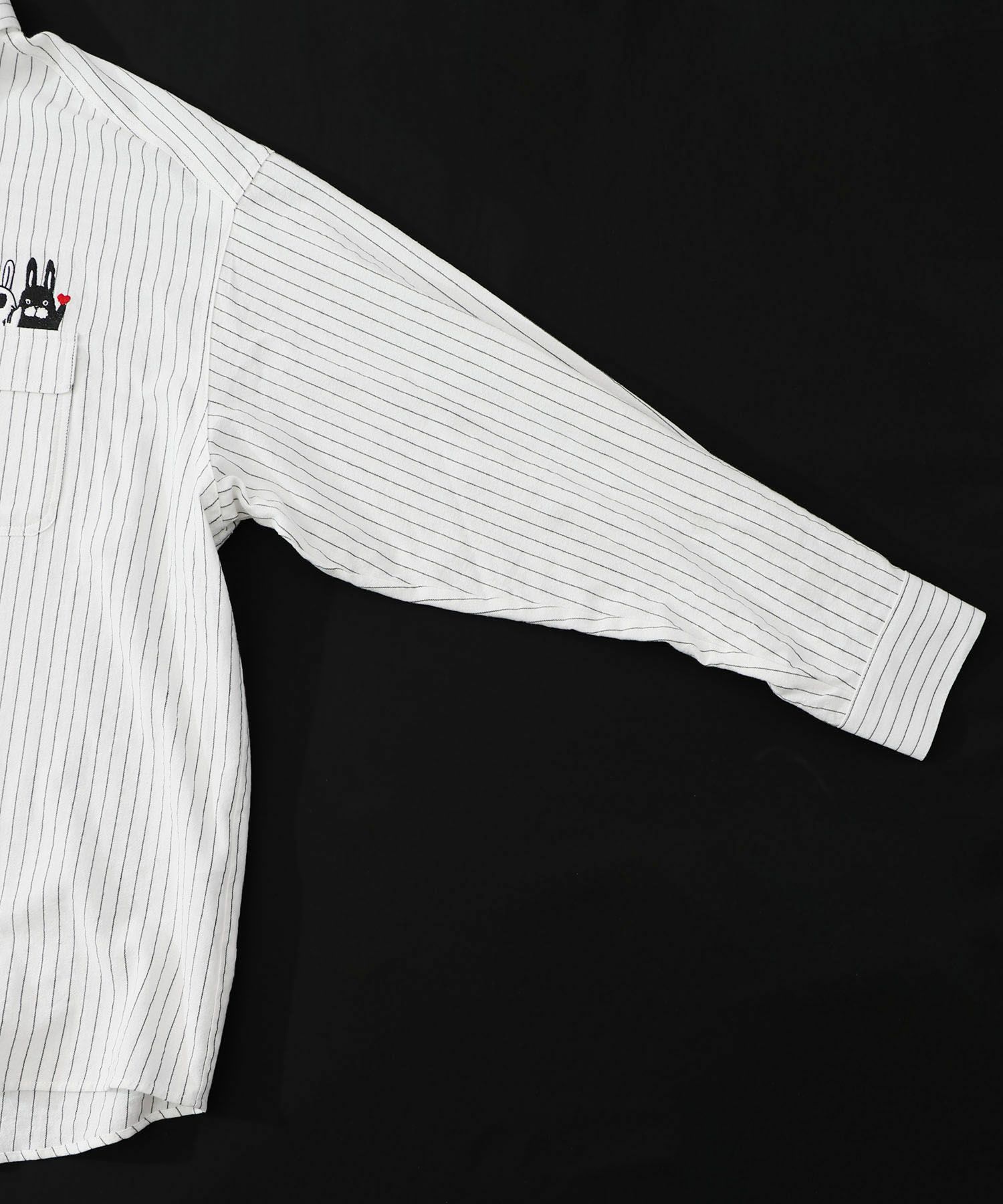 ひょっこりParity刺繍のストライプシャツ-52