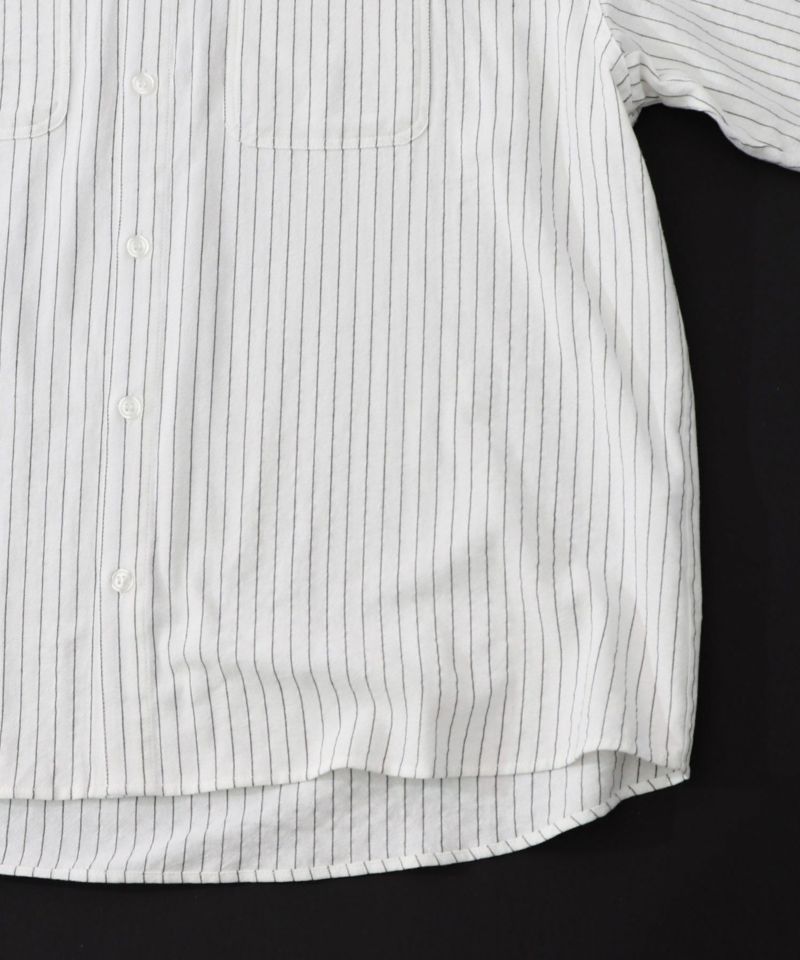 ひょっこりParity刺繍のストライプシャツ-26