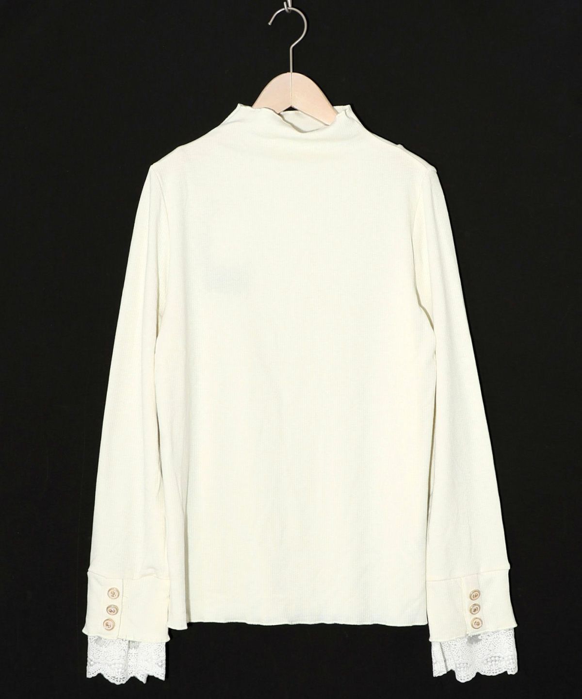 起毛テレコ×レース袖 ニットロンT-8