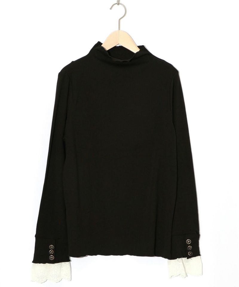 起毛テレコ×レース袖 ニットロンT-10