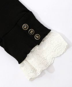 起毛テレコ×レース袖 ニットロンT-11