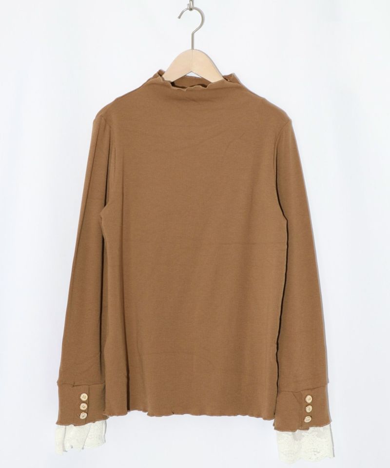 起毛テレコ×レース袖 ニットロンT-12