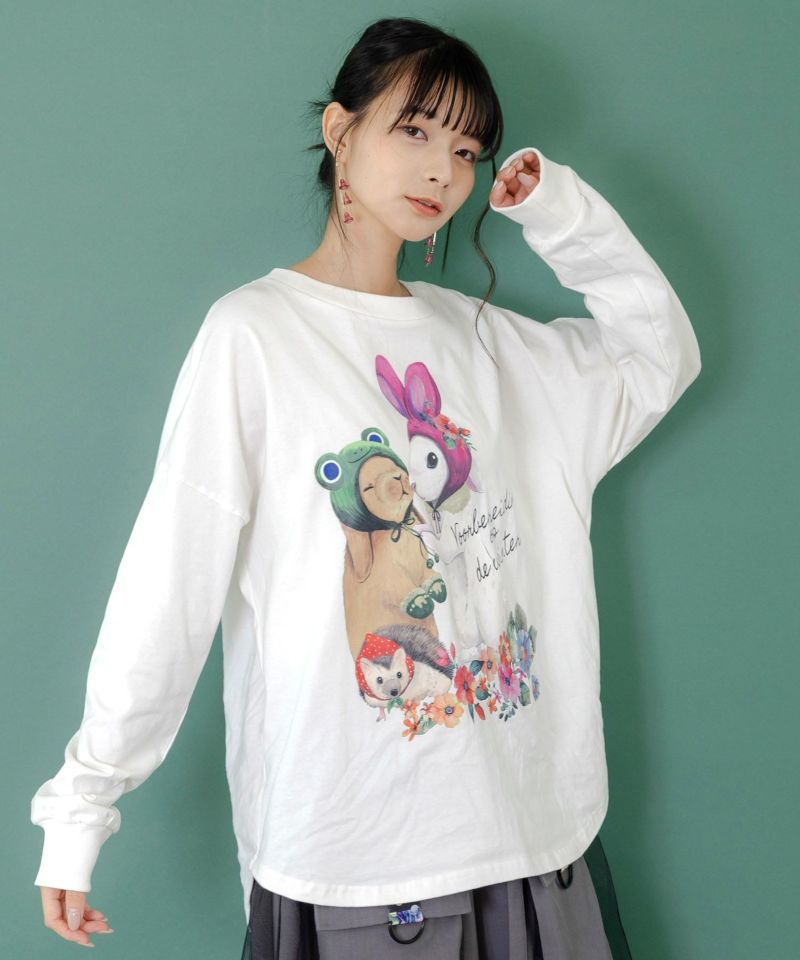 冬支度中アニマルプリントプルオーバー-1