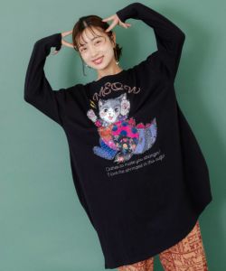 153702：ネコ怪獣アシメワンピースの通販-ScoLar