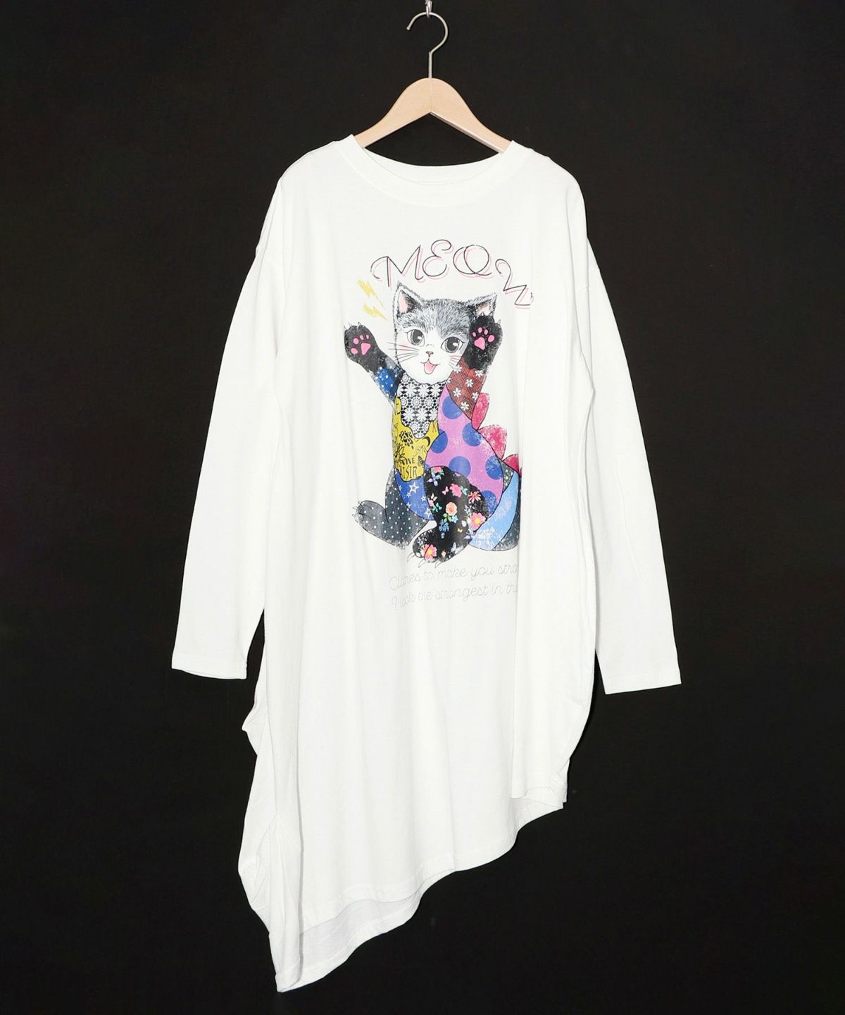 威嚇する人畜無害猫怪獣柄プルオーバー-8