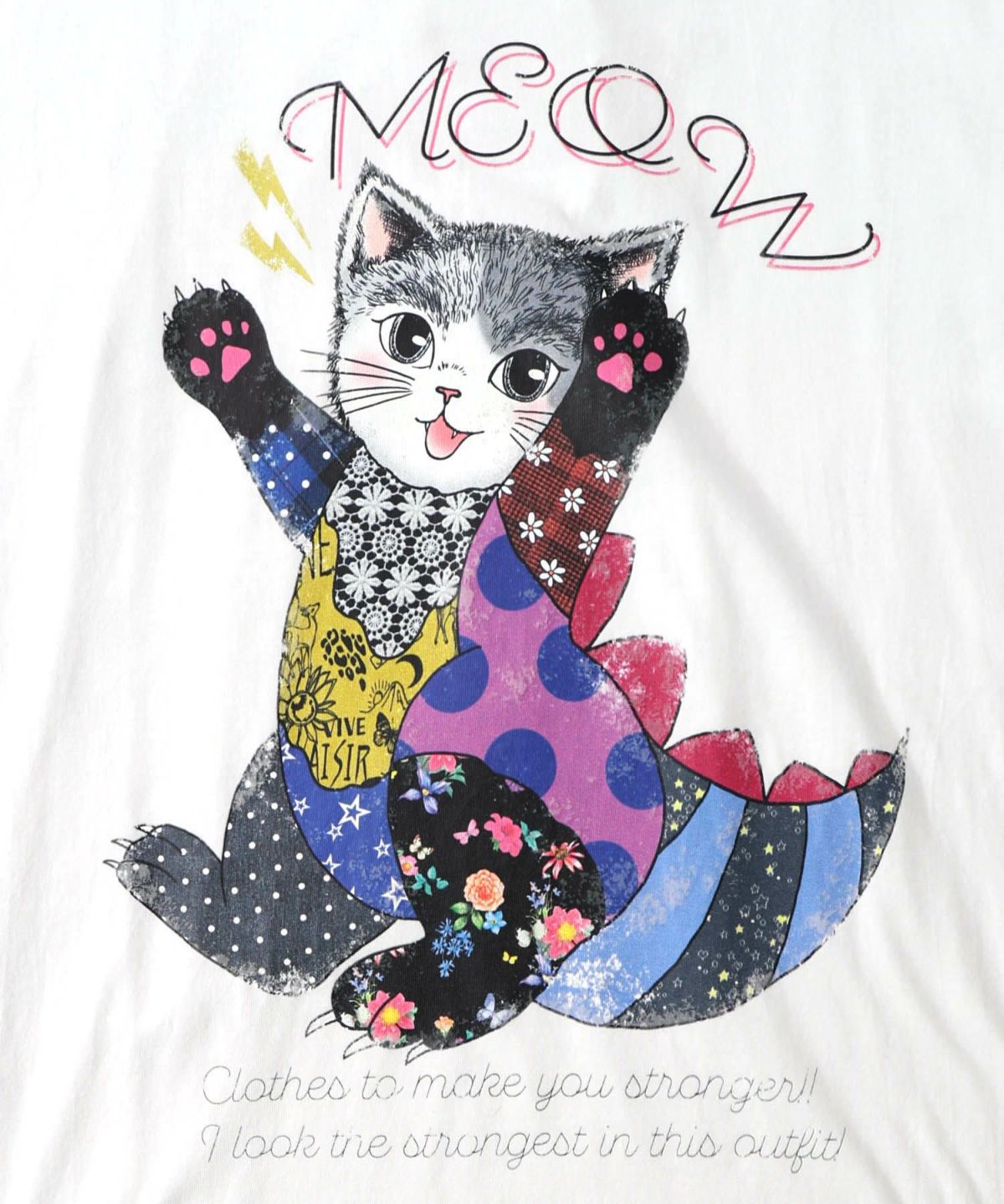 威嚇する人畜無害猫怪獣柄プルオーバー-9