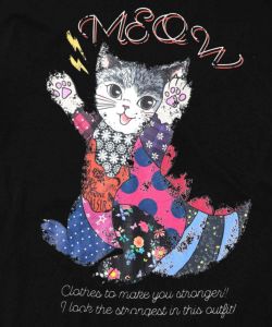 威嚇する人畜無害猫怪獣柄プルオーバー-11