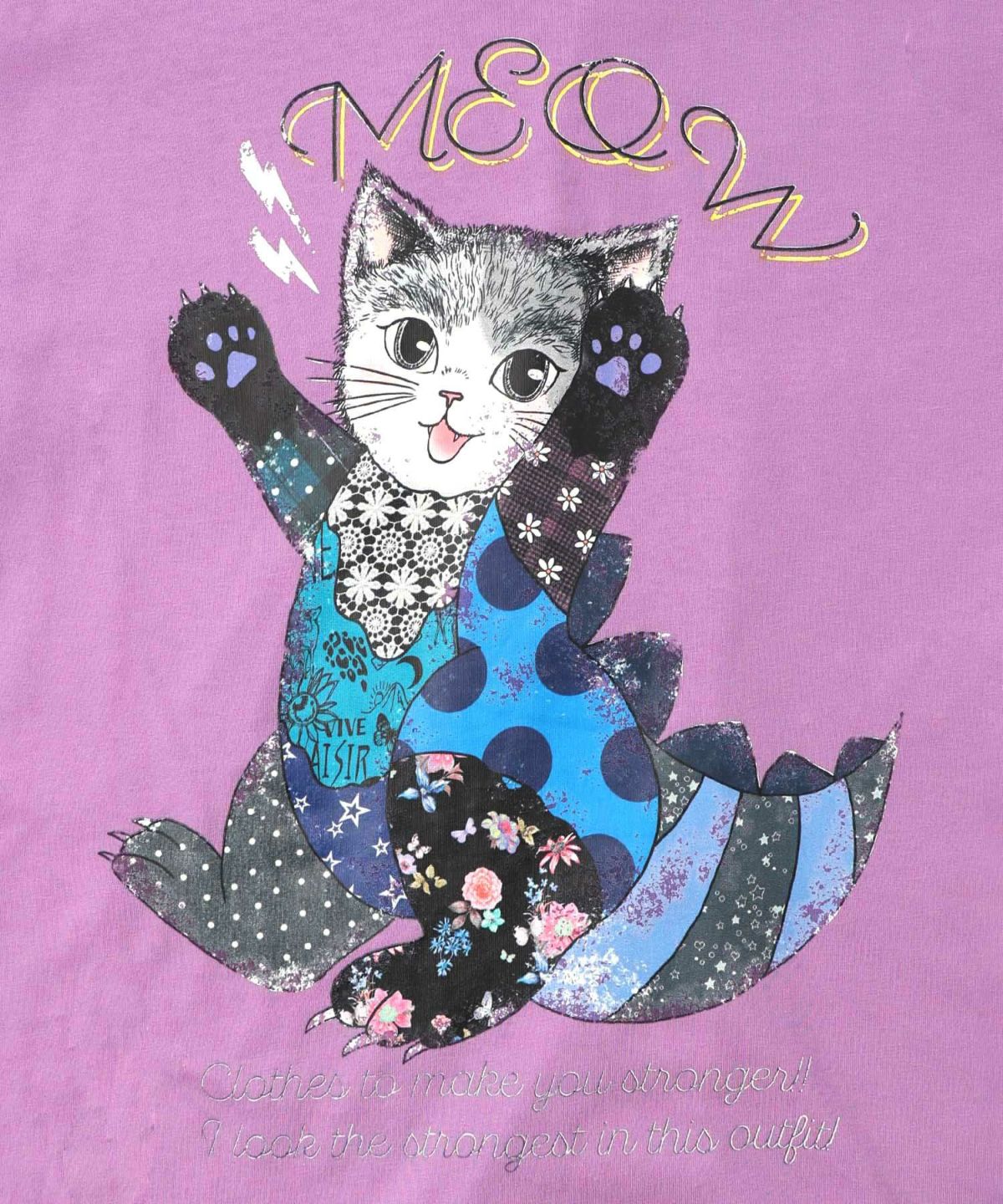 威嚇する人畜無害猫怪獣柄プルオーバー-13